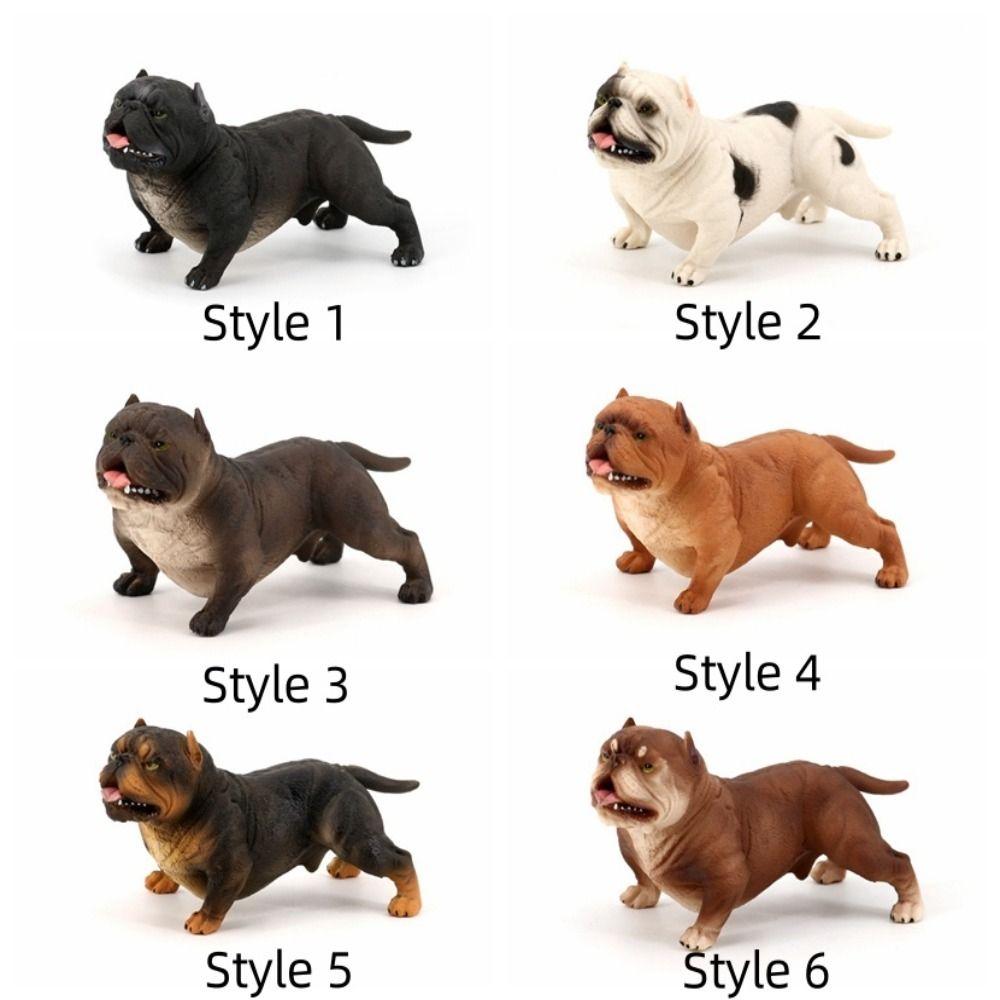 Animal Model Simulation Bulldog Educational Pitbull Figurine Children Toys Bulldog Model  Kids Toy