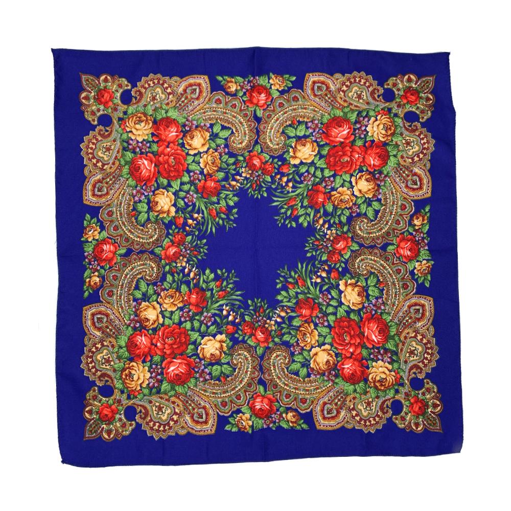 70*70Cm Luxury Floral Print Bandana Shawl Russian Style Square Scarf Female Headband Scarves Handkerchief Babushka Head Wraps