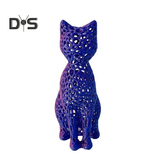 

Полая статуэтка кошки, коллекционная 3D-печатная фигурка кошки, украшение для домашнего офиса, настольный котенок, рождественский подарок для любителей кошек S красный/синий