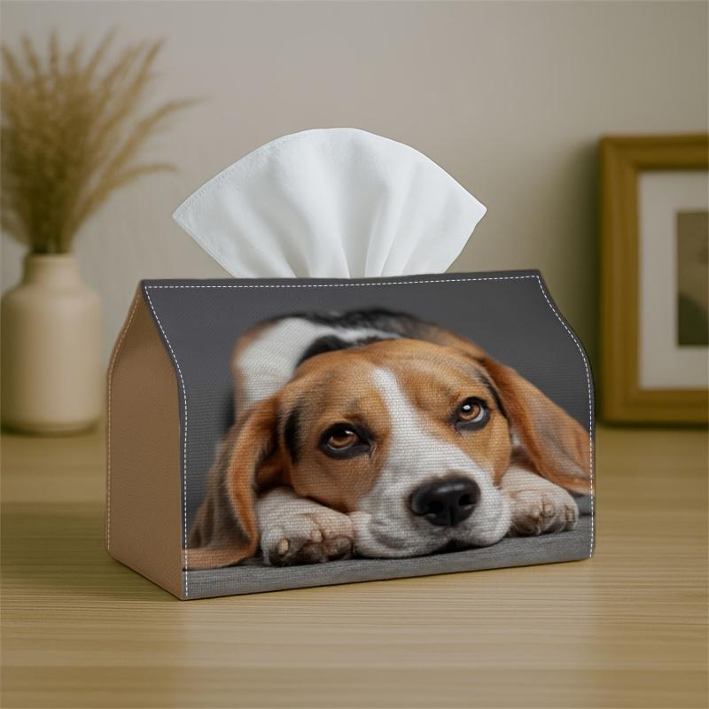 1pc Realistic Dog Tissue Box Cover with Suitable for -Room Decor, Waterproof Foldable Toilet Paper Holder Cover, Soft Natural, Durable Lightweight Sto