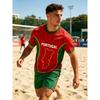 Summer Men's Round Neck Printed Football T-Shirt Fashion Graphic Print