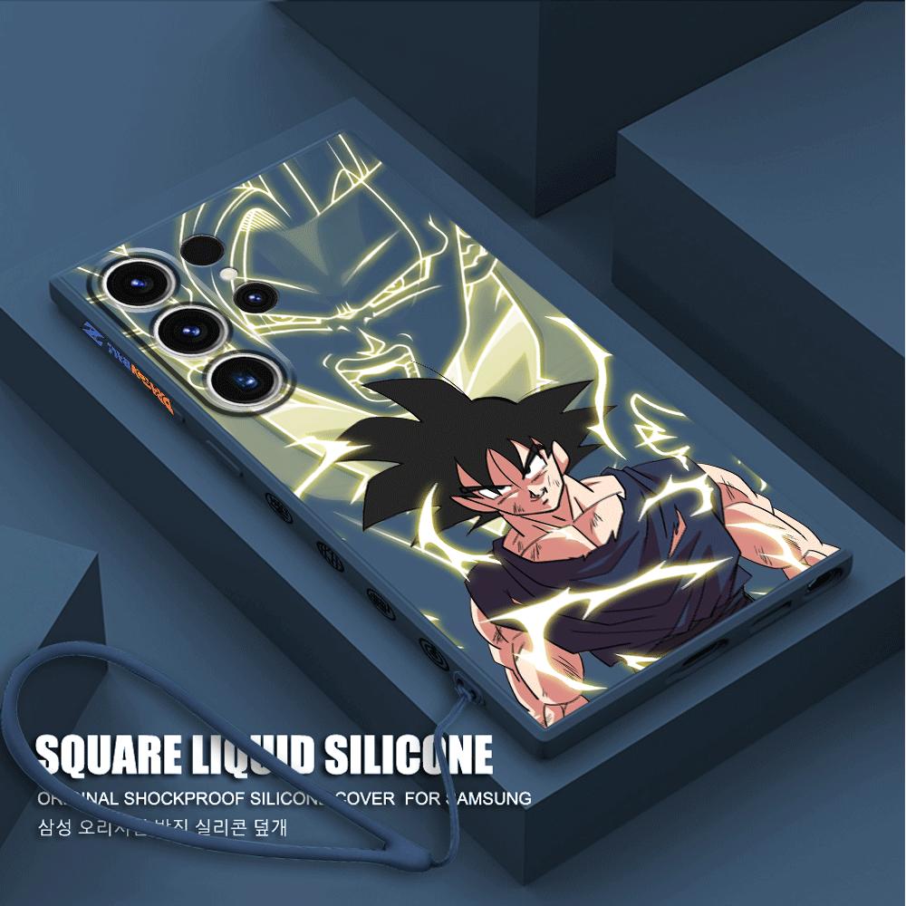 Square Liquid Cover Case for Samsung Galaxy S9 S8 Note 20 Ultra 10 Plus S10 S22 S23 Ultra 5G S20 FE S21 Goku D-Dragon Balls