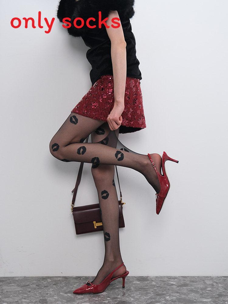 Summer Plus Size Womens Black Heart Pattern Silk Stockings With Sunscreen And Absorbing Features For Youth Fashion