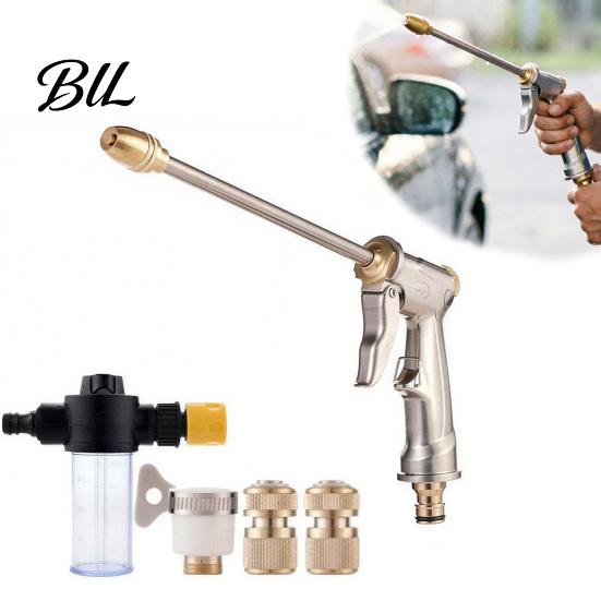 Washer Nozzle Cleaner High Pressure Household Car Wash Water with One-Click Multi Spray Modes Direct Fan All-Copper Leak-Proof Joints Foam Pot