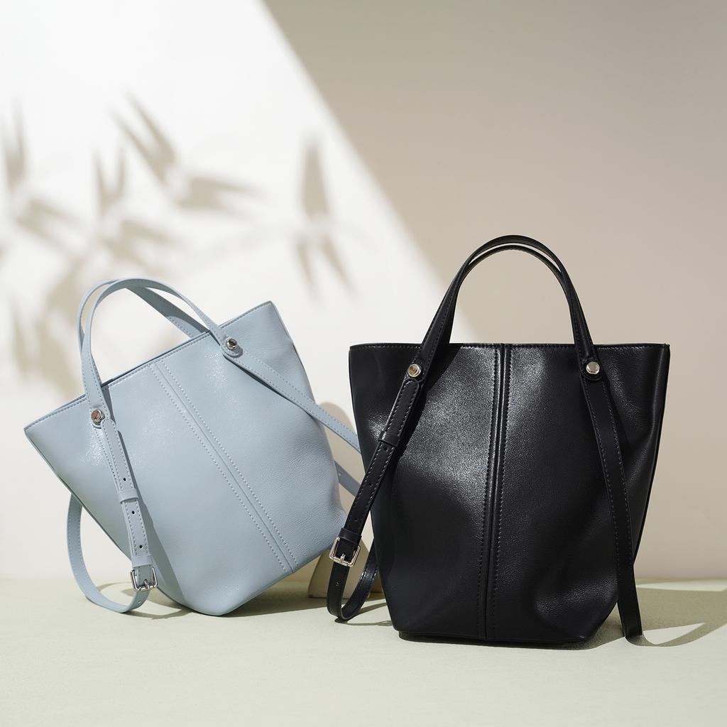 Frühlings- und Sommer-Schultertasche High-End Leichter Luxus Dunkle Ein-Schulter-Eimertasche Patchwork-Tasche Damen Einfach