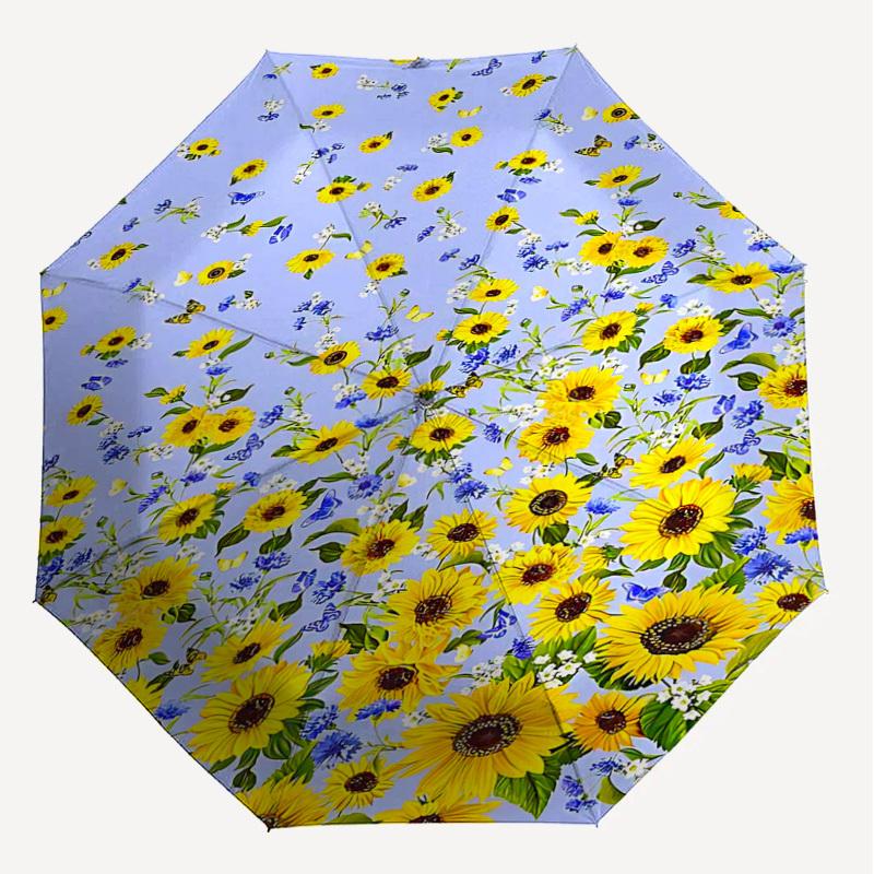 1PC Sunflowers Flowers Umbrella-8-Rib Reinforced Portable Folding Travel Suitable for All Seasons Outdoor Daily Use -J0352