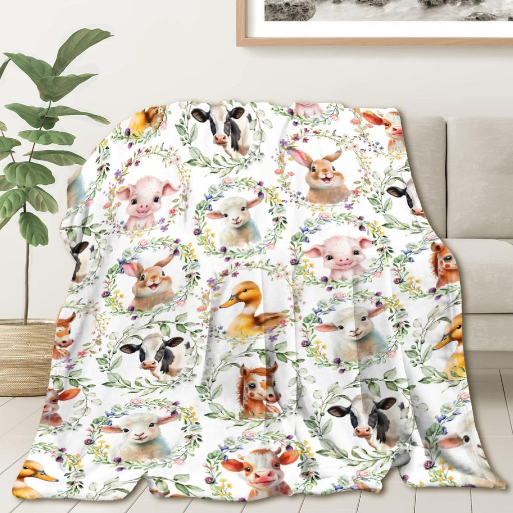 Cartoon Lion Elephant Animal Digitalprinted Polyester Velvet Flannel Cover Blanket Fleece Soft Sofa Cover Blankets for Beds