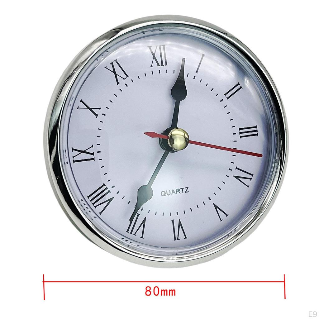 Clock Insert Round Mini 8cm Replacement for Living Room Guest Classroom Arabic Number