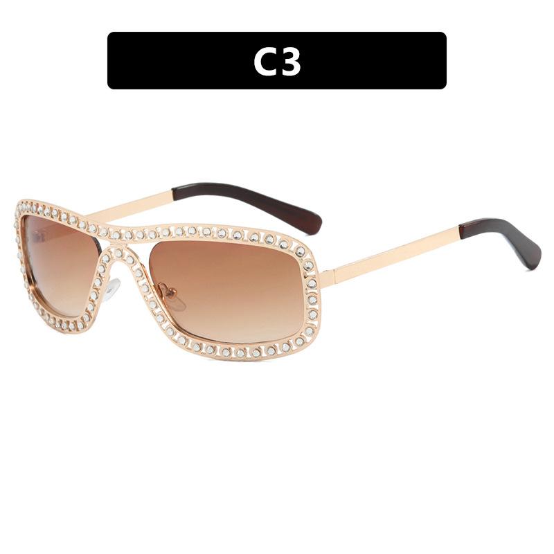 Luxury Oval Sunglasses with Crystal Rhinestones for Women Elegant Party Vacation Diamond-Studded Sunglasses UV Protection