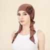 Solid Color Flower Airplane Cap with Long Tail – Middle East Headscarf Wrap