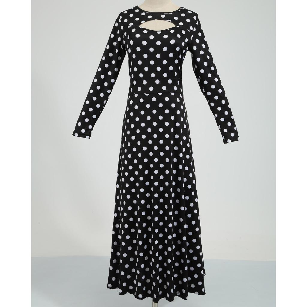 Rochie lungă cu patchwork cu imprimeu floral femei boeme Hallow cu mâneci lungi oversize toamna rochii maxi