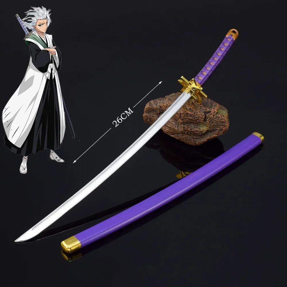 10inch Anime Bleach Katana Kurosaki Ichigo Sword Aizen Metal Ninja Knife Blade Real Size Japanese Katana Samurai Sabre Toy Gift