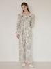 Lunalujeuseutyudio Women'S Versailles Modal Cotton Long Sleeve Square Neck Two-Piece Pajamas (2C)