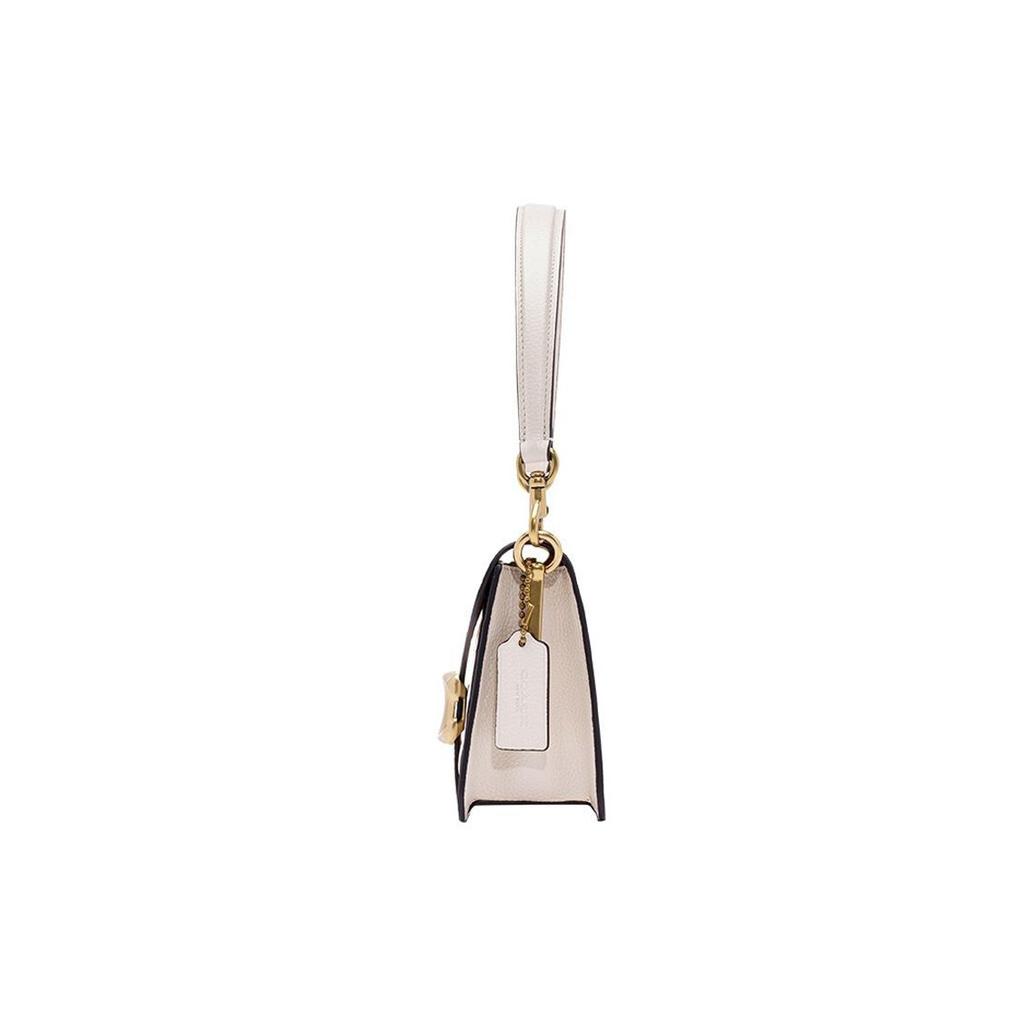 Coach Tabby 26 Classic Logo Metal Detail Polished Pebble Leather Shoulder Bag Women shoulder bag White 73995-B4HA