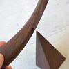 SHOEHORN Wooden Shoehorn with Stand, Made in Myanmar, featuring a Mother Bird. Handmade from precious ironwood (boxwood) wood (dark brown).