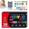 36/60/72 Colors Acrylic Paint Pen Markers Brush Tip Paint Marker For Rock Painting Wood Canvas Stone, Christmas Gift DIY Craft