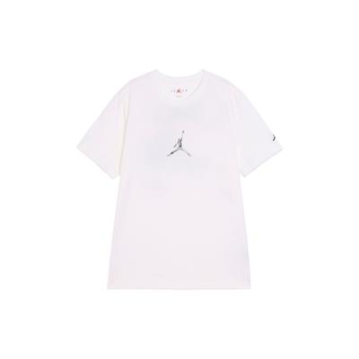 Jordan Marca Moda Stampa Lettera Pullover Maglietta a Maniche Corte Morbida Uomo Top Bianco FD7030-101