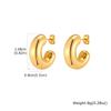 Irregular Geometric Hoop Earrings Stainless Steel Gold Plated Thick Abstract Hollow Lightweight Jewelry Non-Tarnish