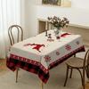 Christmas Snowman Santa Claus Tablecloth Party Decor Winter Xmas Kitchen Dining Waterproof Tablecloth Christmas Decorations