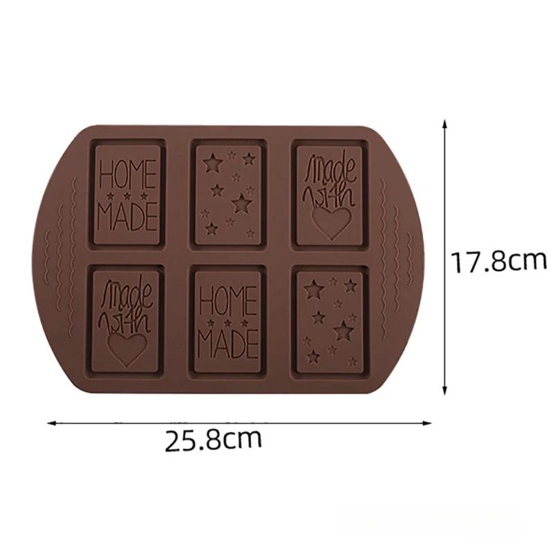 6-Hole Silicone Chocolate Mold Christmas Multi Pattern Creative Handmade Biscuit Cake Dessert Biscuit Baking Tool
