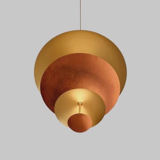 1950's Mid Century 6 Light Celling Raw Brass Natural Rusted Fixture Pendant Light Cosmic Pendant Duo Regolith Modern Brass Chandelier