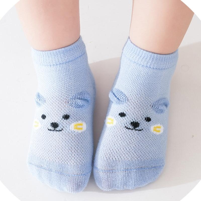 Baumwoll Socken mit Anti-Rutsch-Sohle für Mädchen Jungen Atmungsaktive Knöchelsocken Hohe Elastische Grip Socken Baby Knöchelsocken