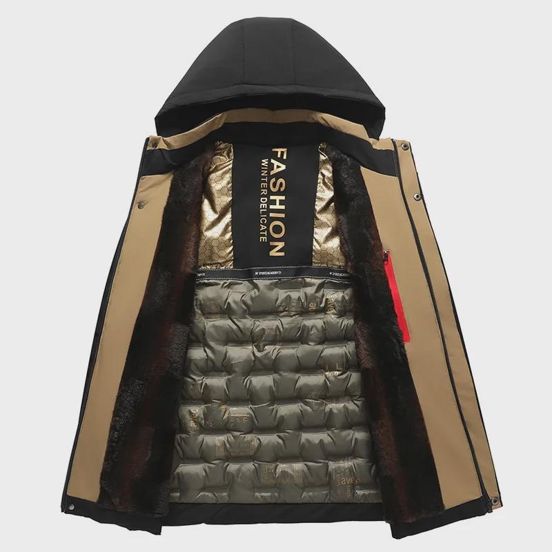 Graphene Cotton Mid-Length Winter Jacket for Men 2024 – Ideal for Middle-Aged & Elderly, Plus Velvet Thick Dad Wear