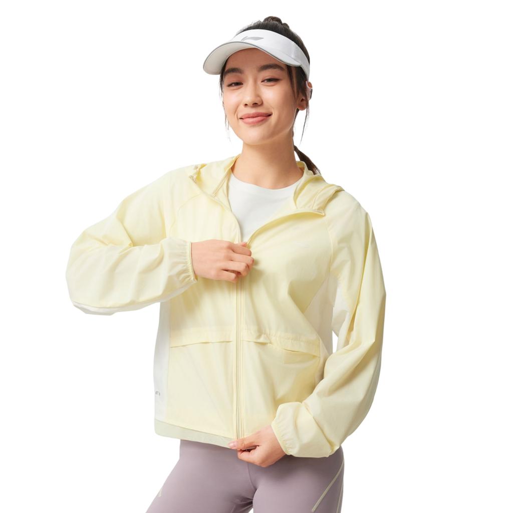 Li Ning Fitness Series Long Sleeve Ice Feel Comfortable UV Resistant Jacket Women Jackets Light-Goose-Yellow AFDV156-6