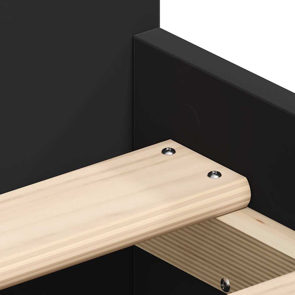 Bed Frame with Headboard and Footboard Black 90x190 cm