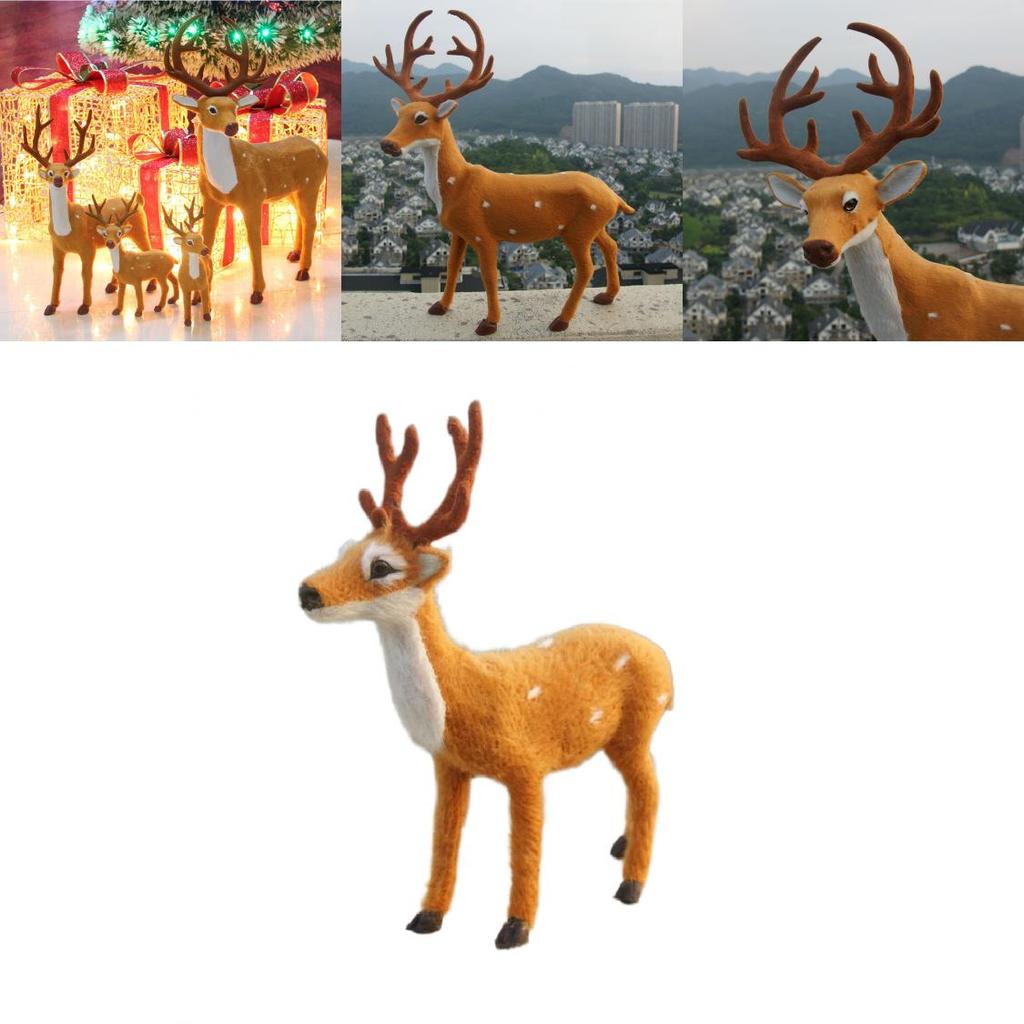 Christmas Deer Decor Figurine With Plastic Material For Holiday Window Display And Storefront Setup