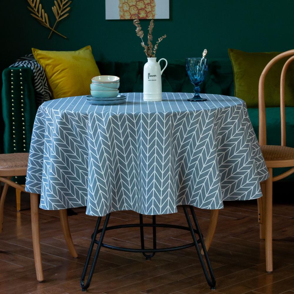 Restaurant Round Tablecloth Cotton And Linen Tables And Chairs Hotel Fabric Dustproof Desktop Decoration