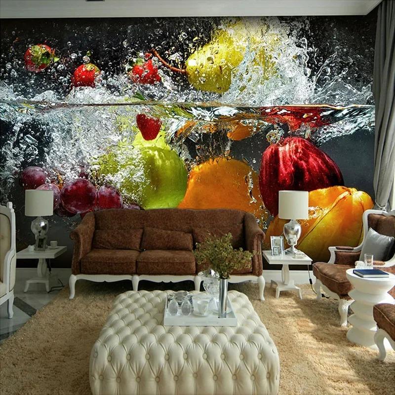 Modern Creative Fruit Wallpaper Pattern 3d Mural Dining Room Cafe Backdrop Wall Papers