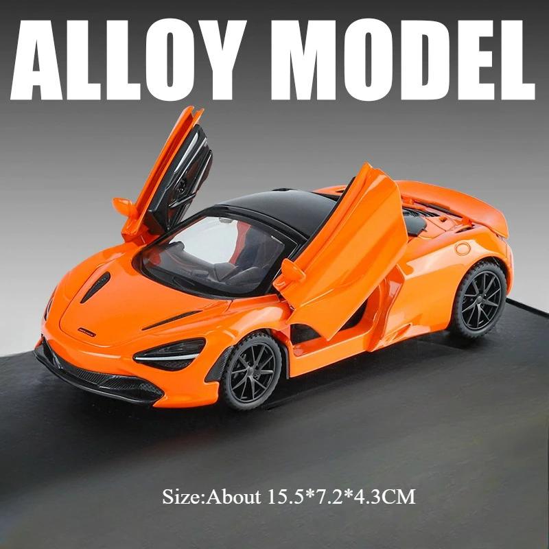 

1:32 Scale F1 720S Sports Car Model Toy Alloy Body Rubber Tires Supercar Sound Light Miniature Vehicles Models Holiday Gifts
