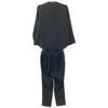 YOKOCHAN YCP-121-093 Black V-neck Petal Jumpsuit Suit Setup 36 blackUsed