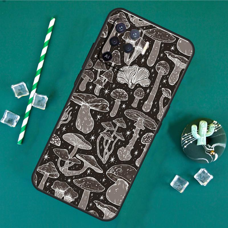 Cottagecore Frog Mushroom Moon Case For Oppo A17 A15 A40 A60 A80 A16 A76 A96 A18 A38 A58 A78 A98 A91 A57 A74 A94 A54S Cover