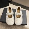 Sweet Bowknot Lambswool Ballet Flats Woman Winter Warm Plush Loafers Ladies Fur Round Toe Mary Jane Shoes
