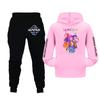 Kids Girls Long Sleeve Hooded Sweatshirt And Pants Set For Toddler And Big Kids 2Pcs Outfits