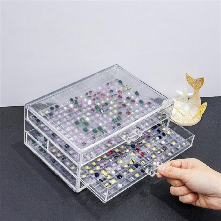 Creative Plastic Storage Box 471 Grids 3 Drawers for Organizing Crafts Art Supplies Nail Tips Beads Jewelry