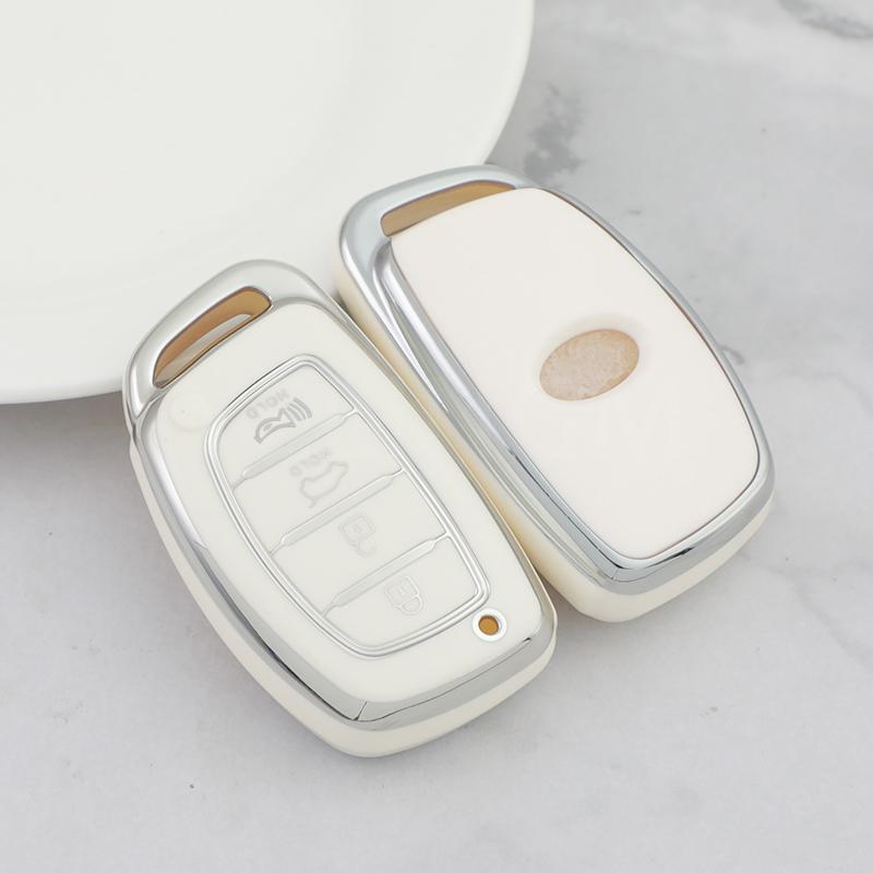 4 Buttons Smart Key Case For Hyundai Creta Ix35 Ix45 I10 I30 I40 Tucson Santa Fe Rena Sonata Elantra TPU Car Cover Accessories