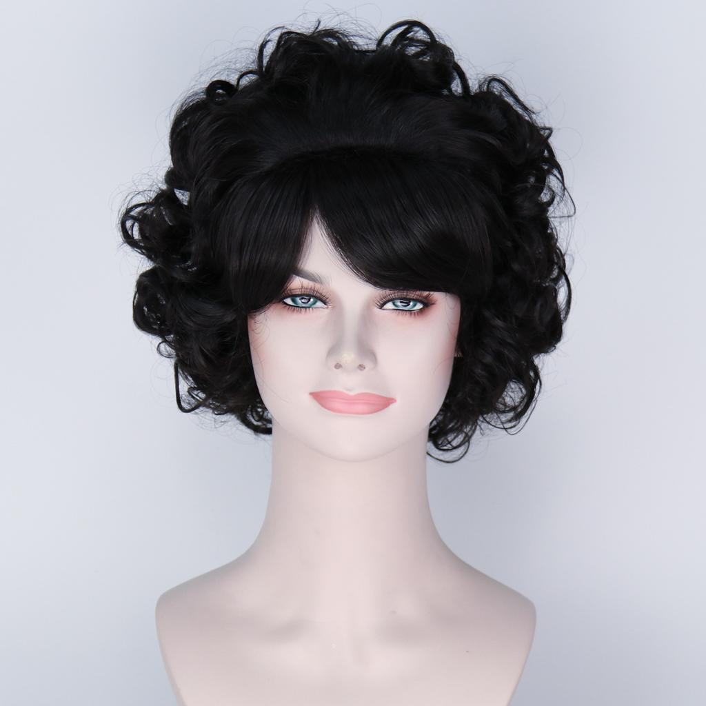 Women's Synthetic Curly Wig Short High Top with Bangs for Stage Performance Cosplay Costume Party Halloween Gift