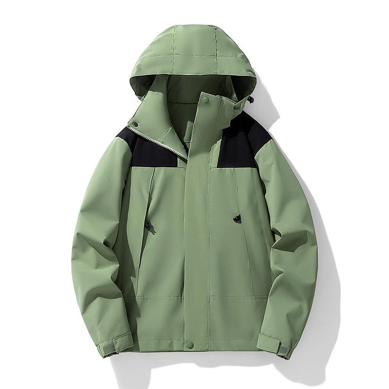 

Весенне-осенняя уличная мужская куртка в тон, тонкая куртка с капюшоном, водонепроницаемая и ветрозащитная женская теплая куртка 4XL зелёный
