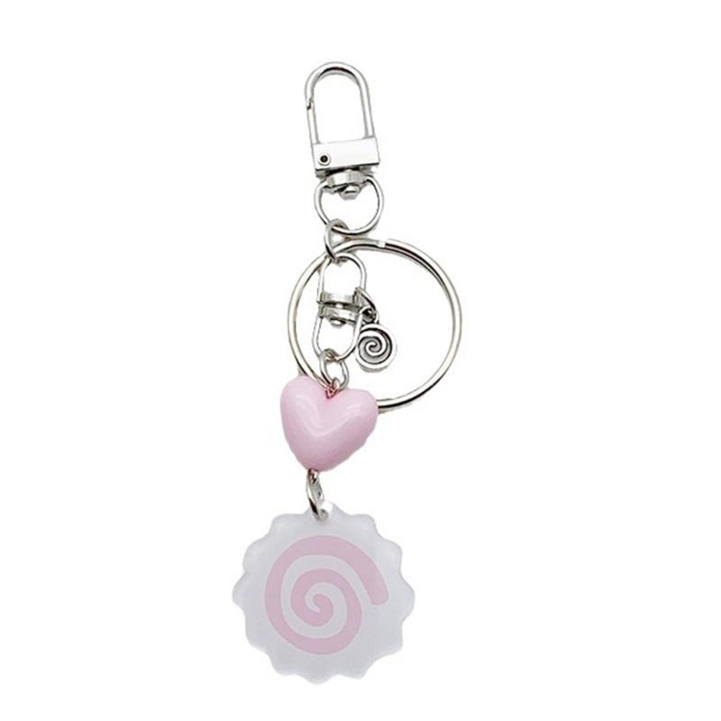 

Cuteness Fish Board Heart Keychain Beads Key Ornament Metal Keyring Bead and Alloy Texture for Women and Students 1