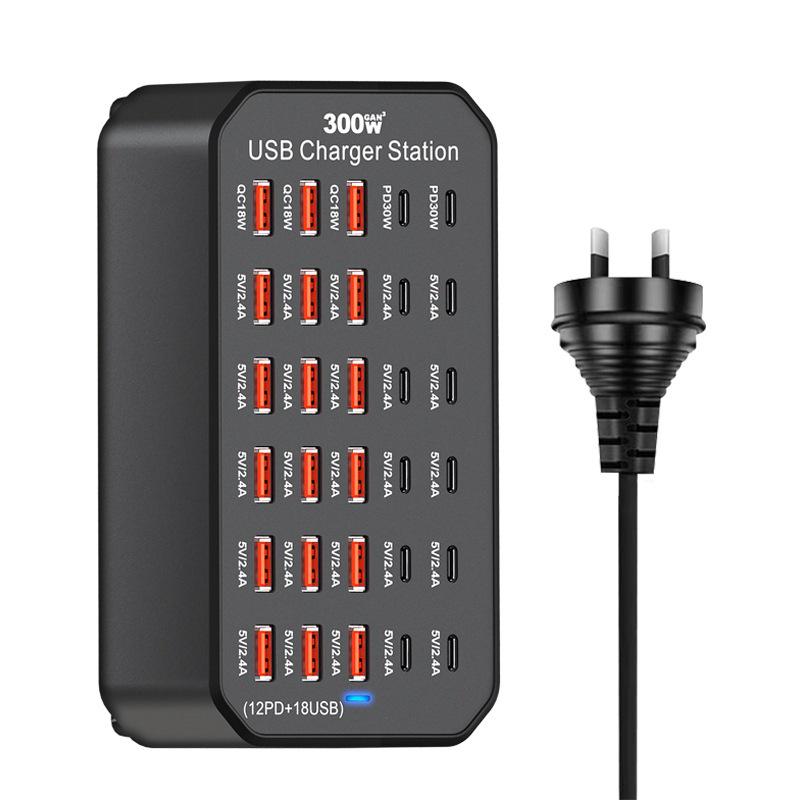 

30-Port Multi-Port USB Charging Station with PD Fast Charging, 300W