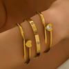 18K Gold Stainless Steel Fashion Bangles - Fade-Resistant European & American Style