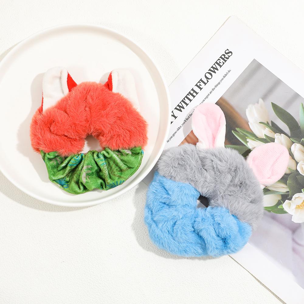 

2pcs Zootopia 2 Plush Hair Ties Cute Sweet Hair Accessories Fashionable Fun Hair Bands Headwear
