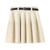 Women's Petite High Waist Knitted A-line Pleated Umbrella Skirt for Autumn and Winter