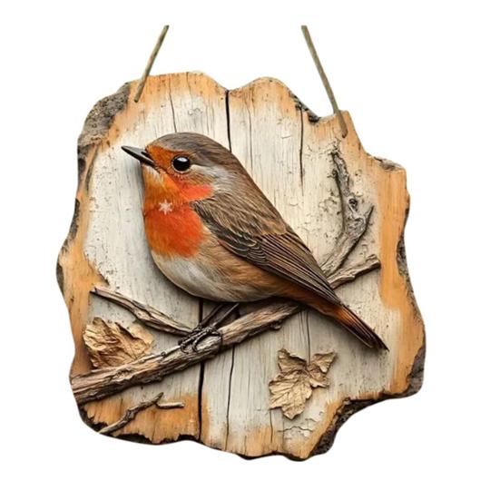 Bird Hanging Sign Vintage 2D Bird Wooden Signage Rustic Wall Decoration Sign for Farmhouse Home Front Door Wall Window