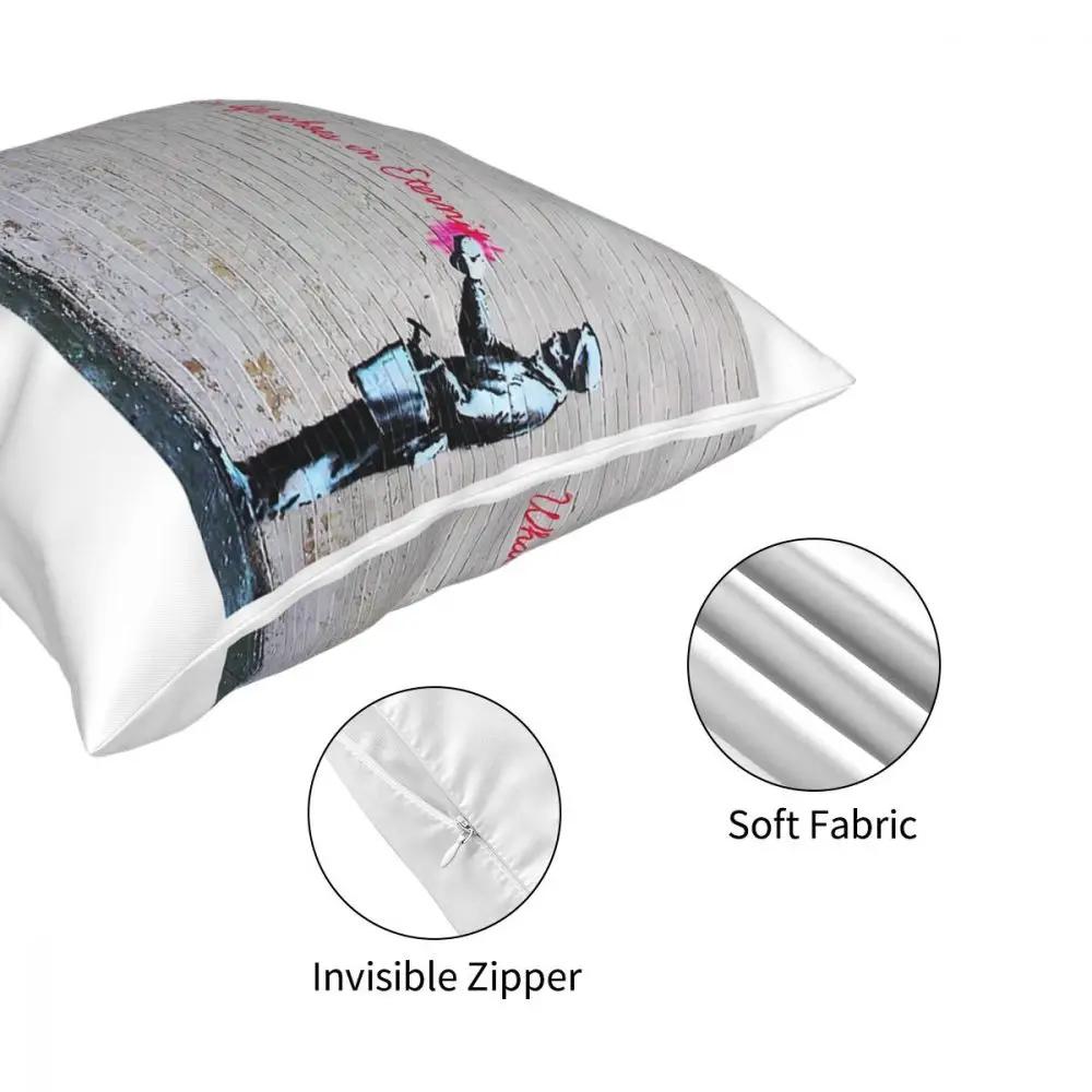 Banksy Street Art Graffiti Square Pillow Case Decorative Pillow  Cushion Covers