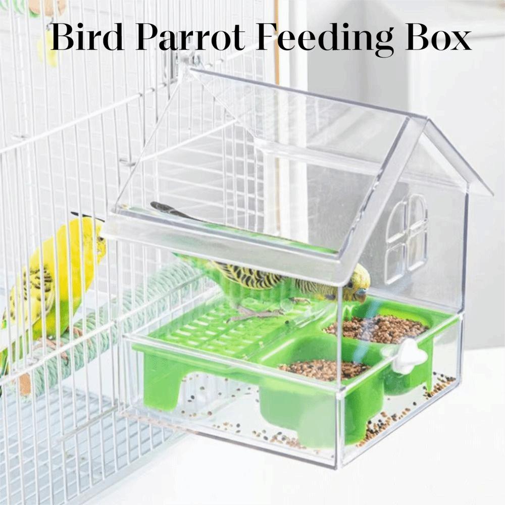 Large Capacity Bird Parrot Feeding Box 3 in 1 Hanging Bird Bath Bird Feeder Bird Cage Accessories