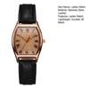 Ladies Watch with Soft Leather Strap Retro Barrel Shape Dial Watch Simple Elegant Vintage Style Watch for Women Daily Office Party Wear